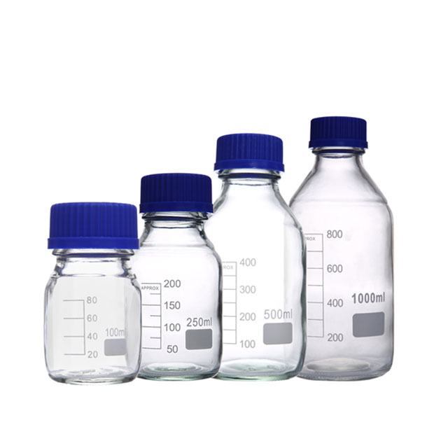 Laboratory Reagent Bottle Round Bottom Blue Screw Cap