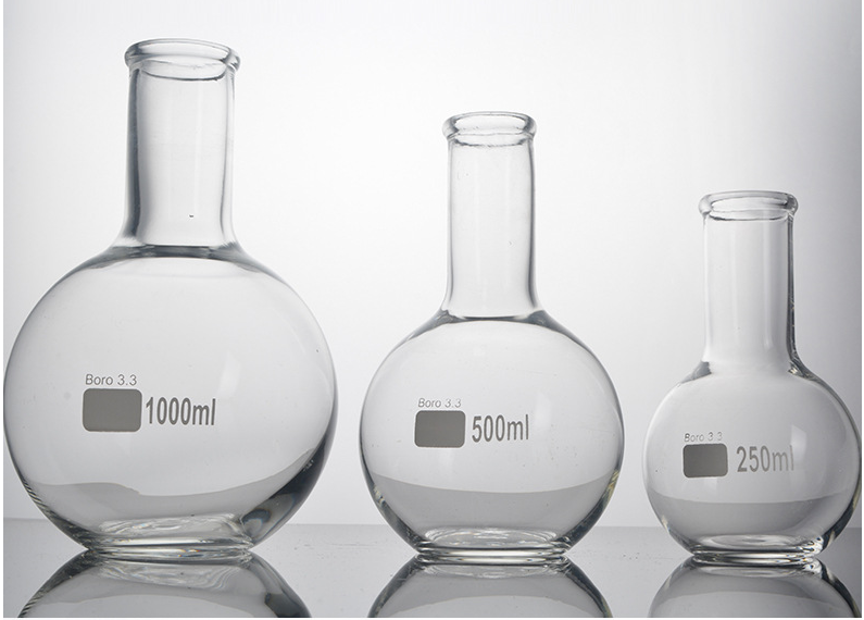 Laboratory Borosilicate Glass Flat Bottom Flask for Chemisty ...